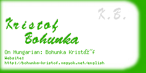 kristof bohunka business card